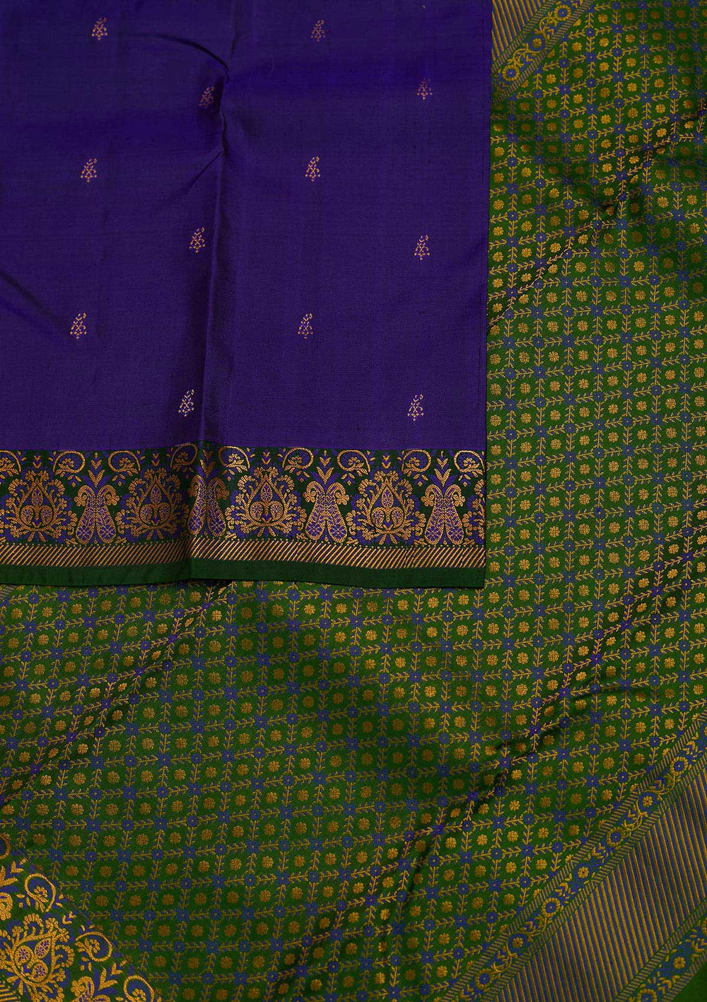 Royal Blue Zariwork Pure Silk Designer Saree - Koskii