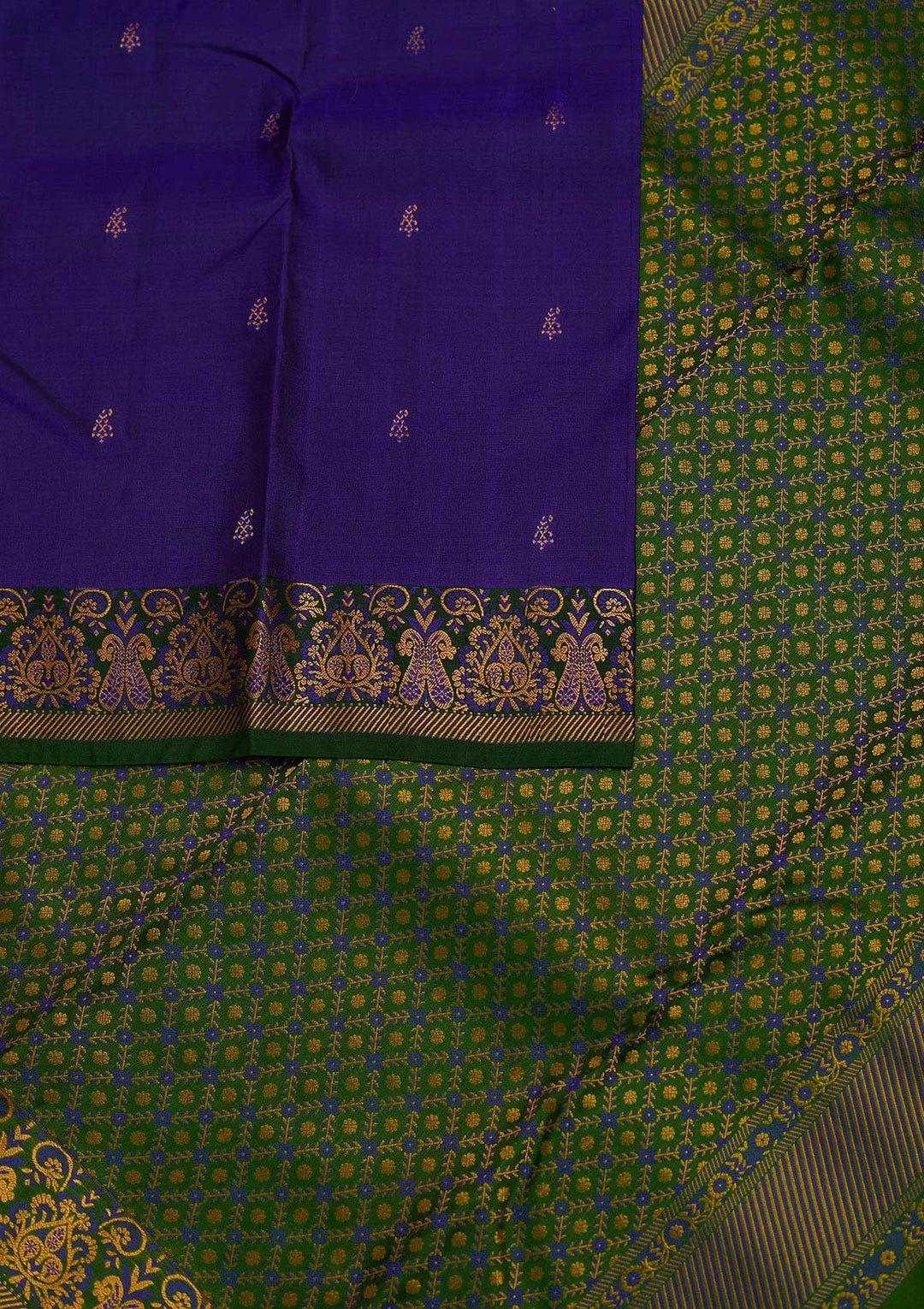Royal Blue Zariwork Pure Silk Designer Saree - Koskii