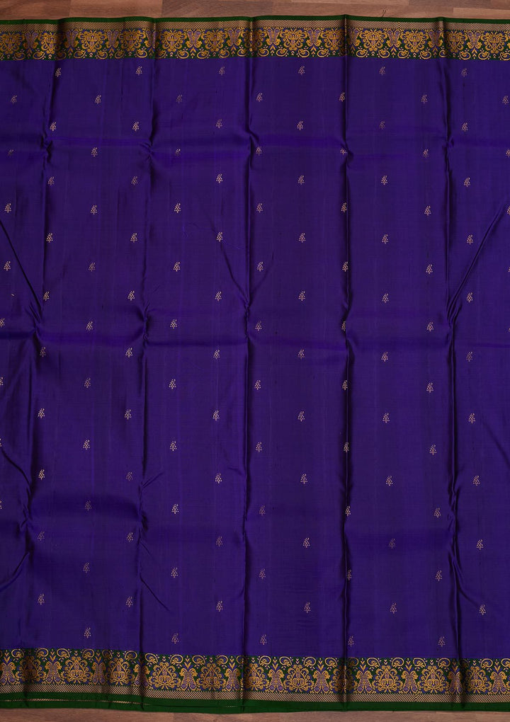 Royal Blue Zariwork Pure Silk Designer Saree - Koskii