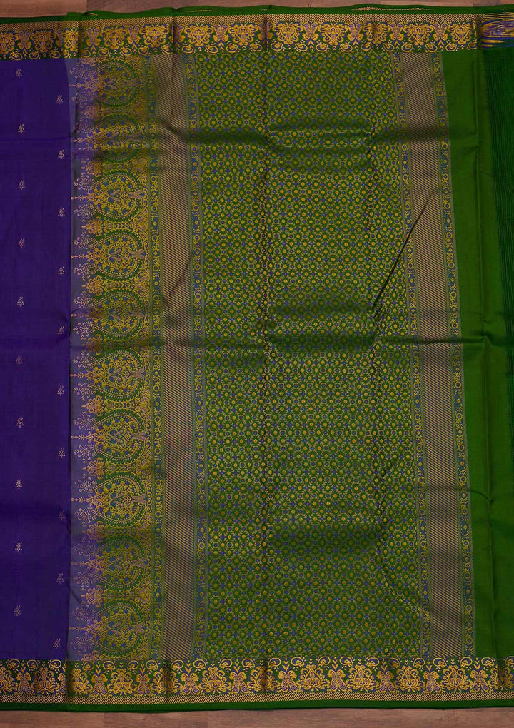 Royal Blue Zariwork Pure Silk Designer Saree - Koskii
