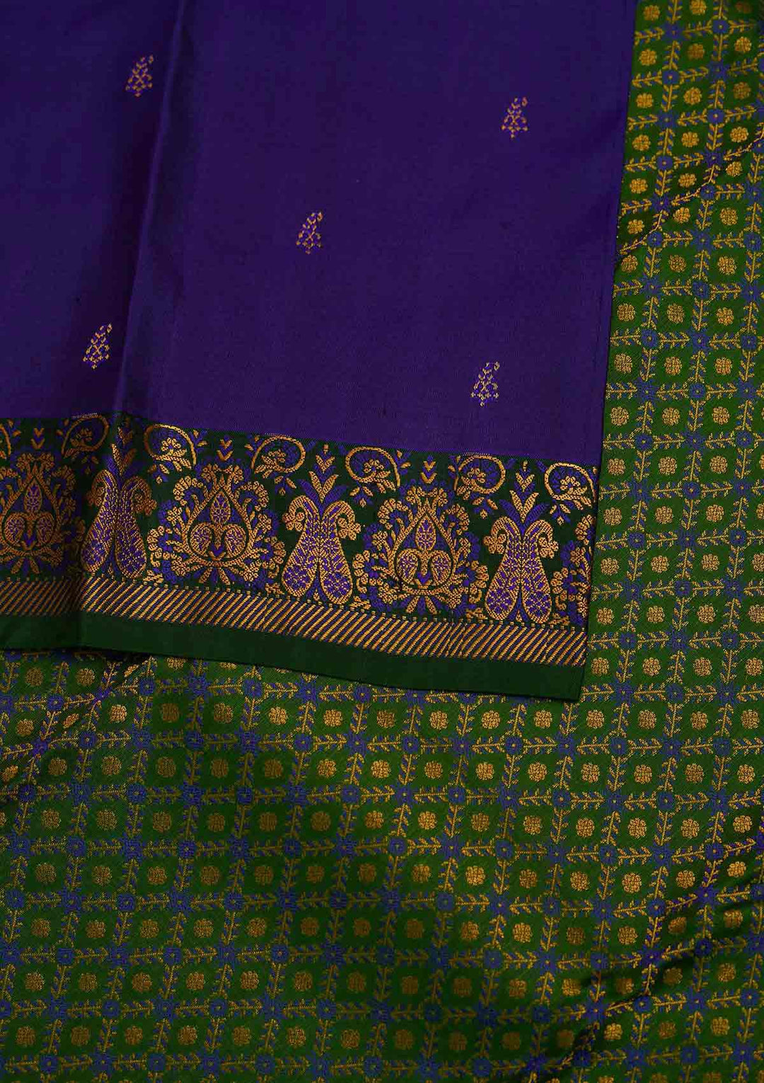 Royal Blue Zariwork Pure Silk Designer Saree - Koskii