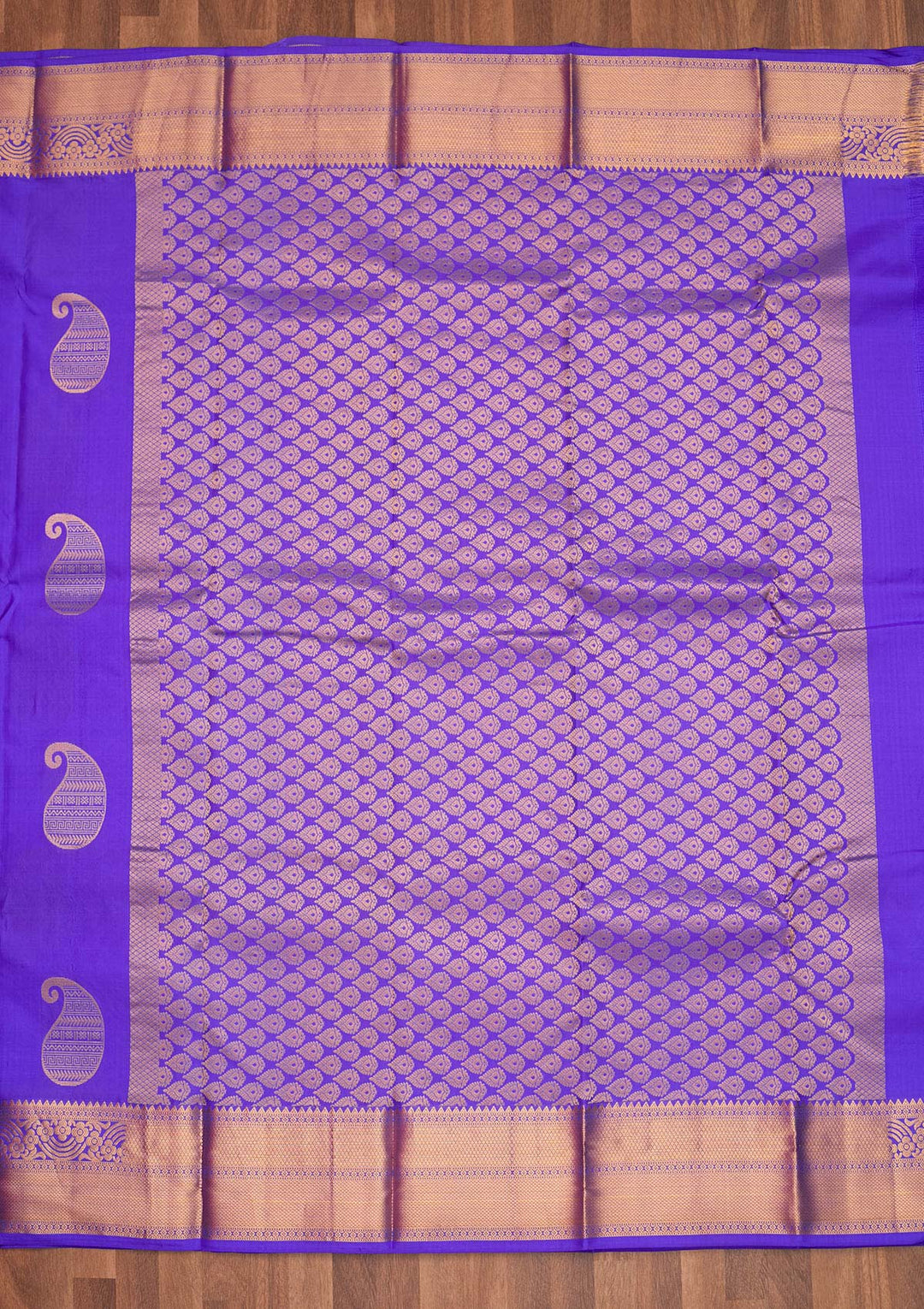 Royal Blue Zariwork Pure Silk Saree - Koskii