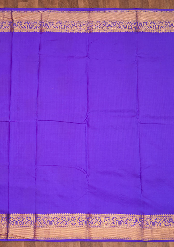 Royal Blue Zariwork Pure Silk Saree - Koskii