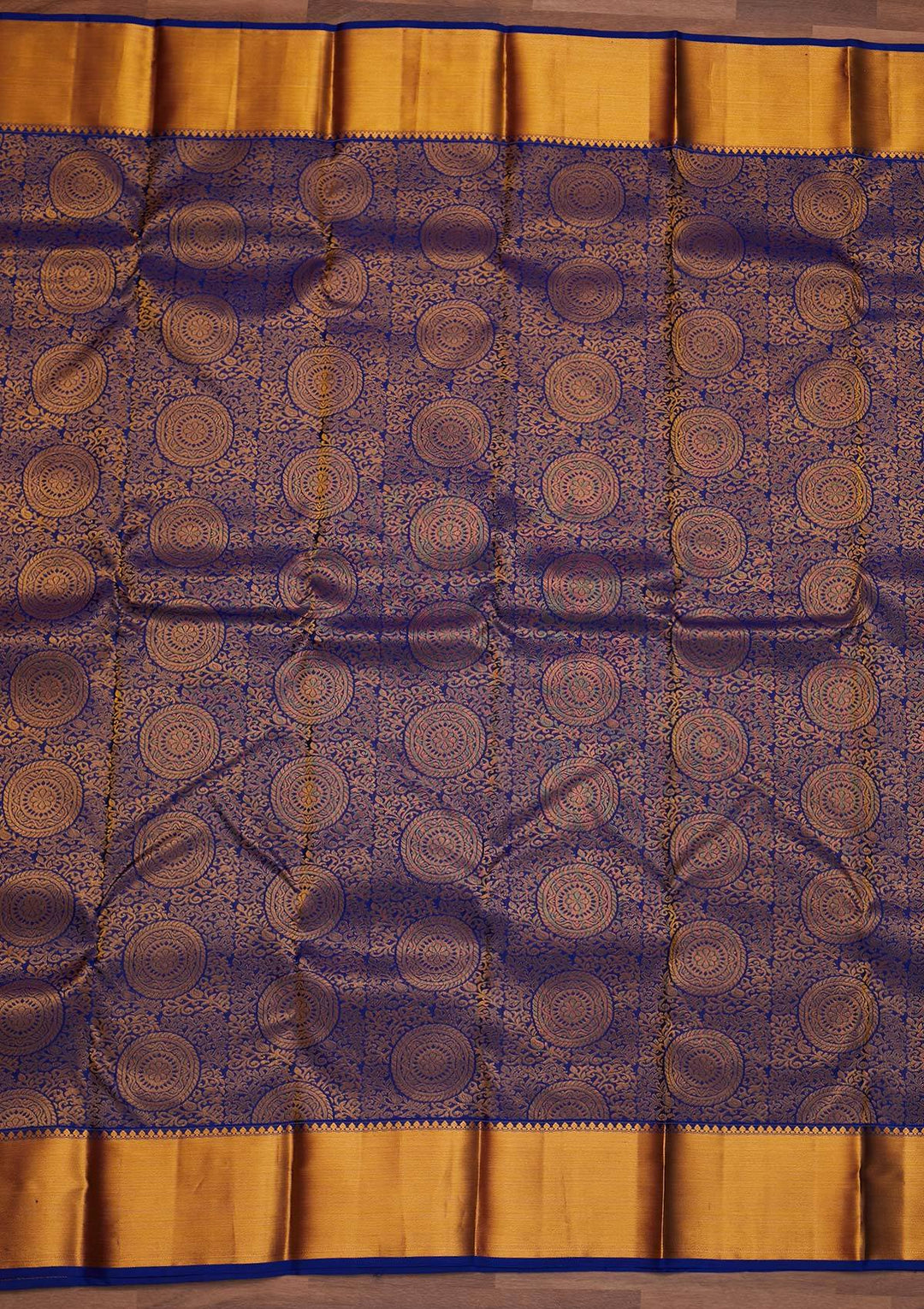 Royal Blue Zariwork Pure Silk Designer Saree - Koskii