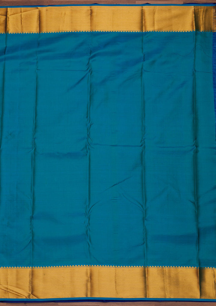 Royal Blue Zariwork Pure Silk Designer Saree - Koskii