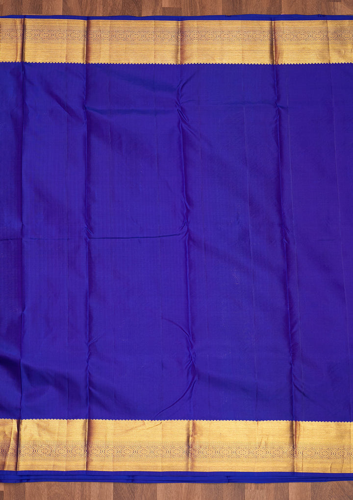 Royal Blue Zariwork Pure Silk Saree - Koskii