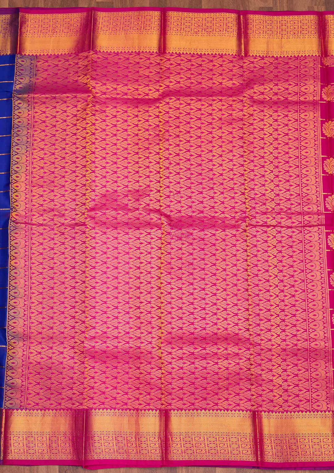 Royal Blue Zariwork Pure Silk Saree - Koskii