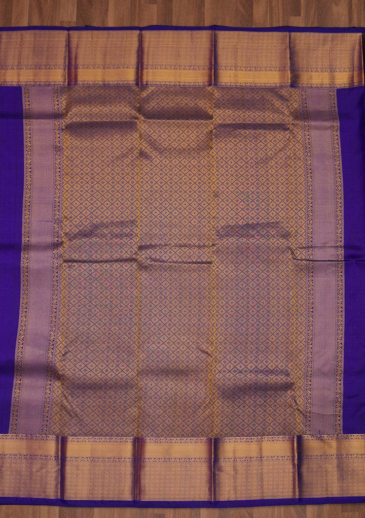 Royal Blue Zariwork Pure Silk Saree - Koskii