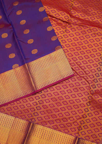 Royal Blue Zariwork Pure Silk Saree - Koskii