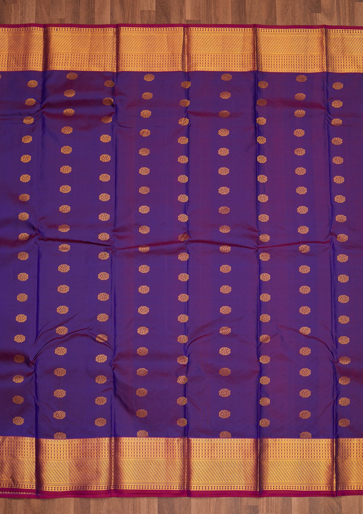 Royal Blue Zariwork Pure Silk Saree - Koskii