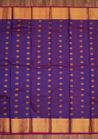 Royal Blue Zariwork Pure Silk Saree - Koskii