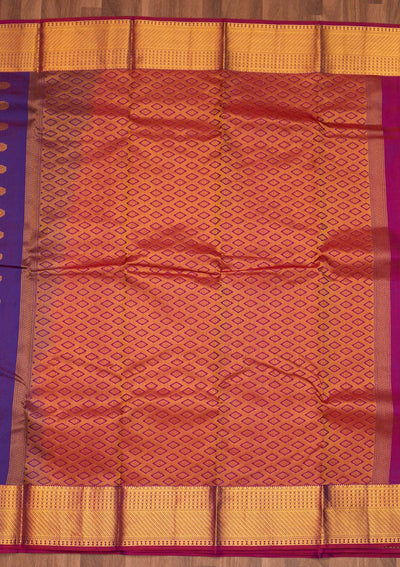 Royal Blue Zariwork Pure Silk Saree - Koskii