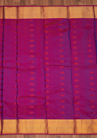 Royal Blue Zariwork Pure Silk Saree - Koskii