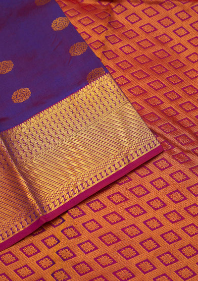Royal Blue Zariwork Pure Silk Saree - Koskii