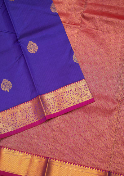 Royal Blue Zariwork Pure Silk Saree - Koskii