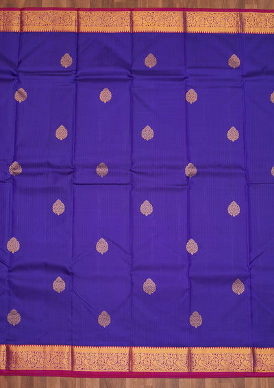 Royal Blue Zariwork Pure Silk Saree - Koskii
