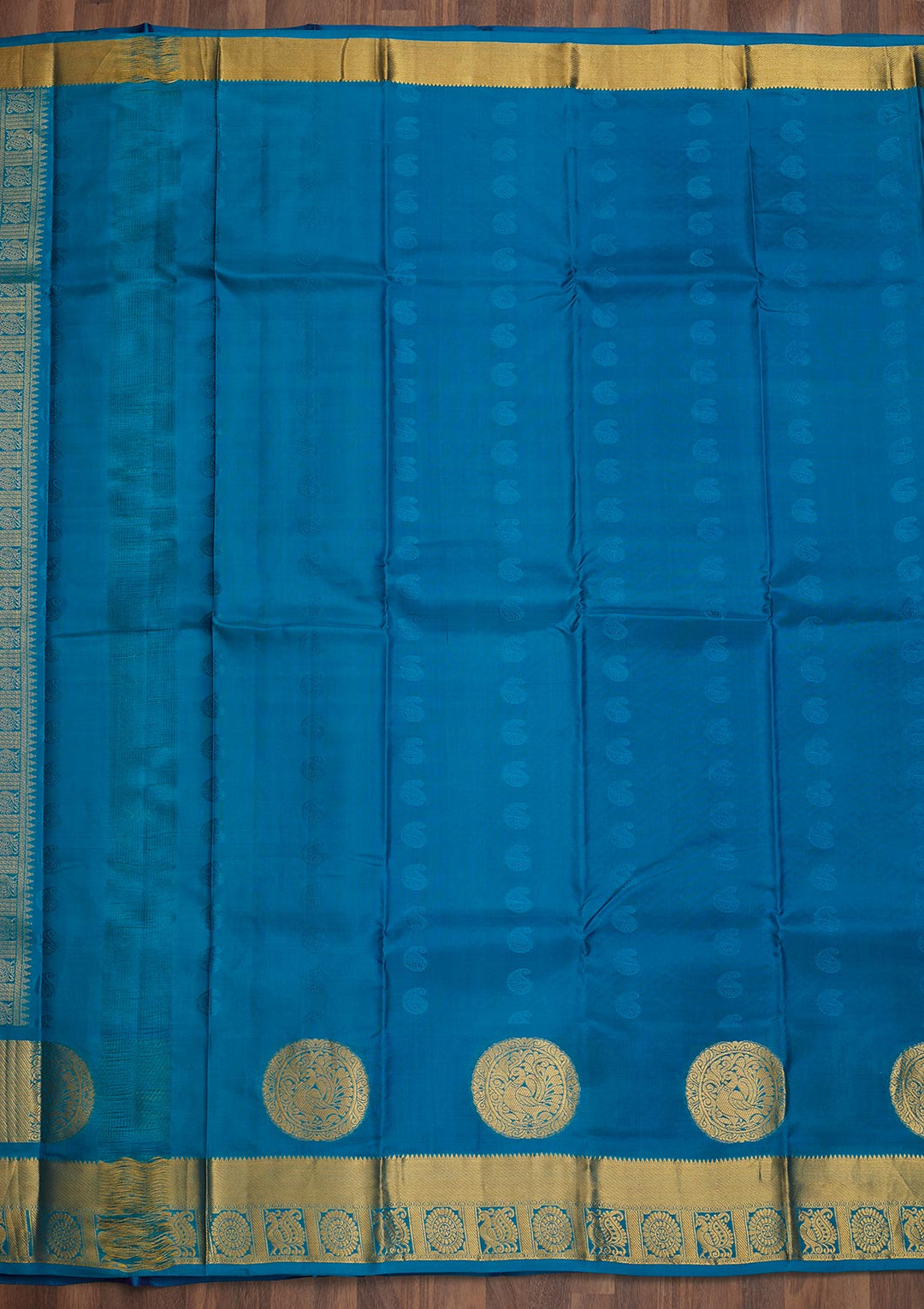 Royal Blue Zariwork Pure Silk Saree-Koskii
