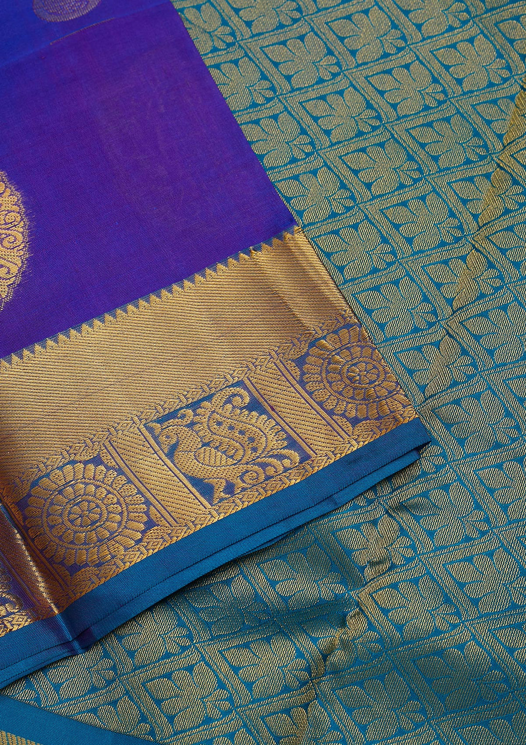 Royal Blue Zariwork Pure Silk Saree-Koskii