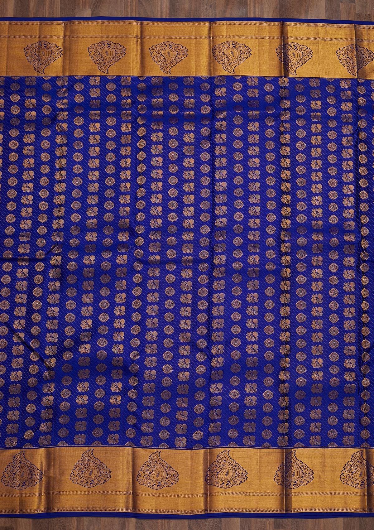 Royal Blue Zariwork Pure Silk Saree-Koskii