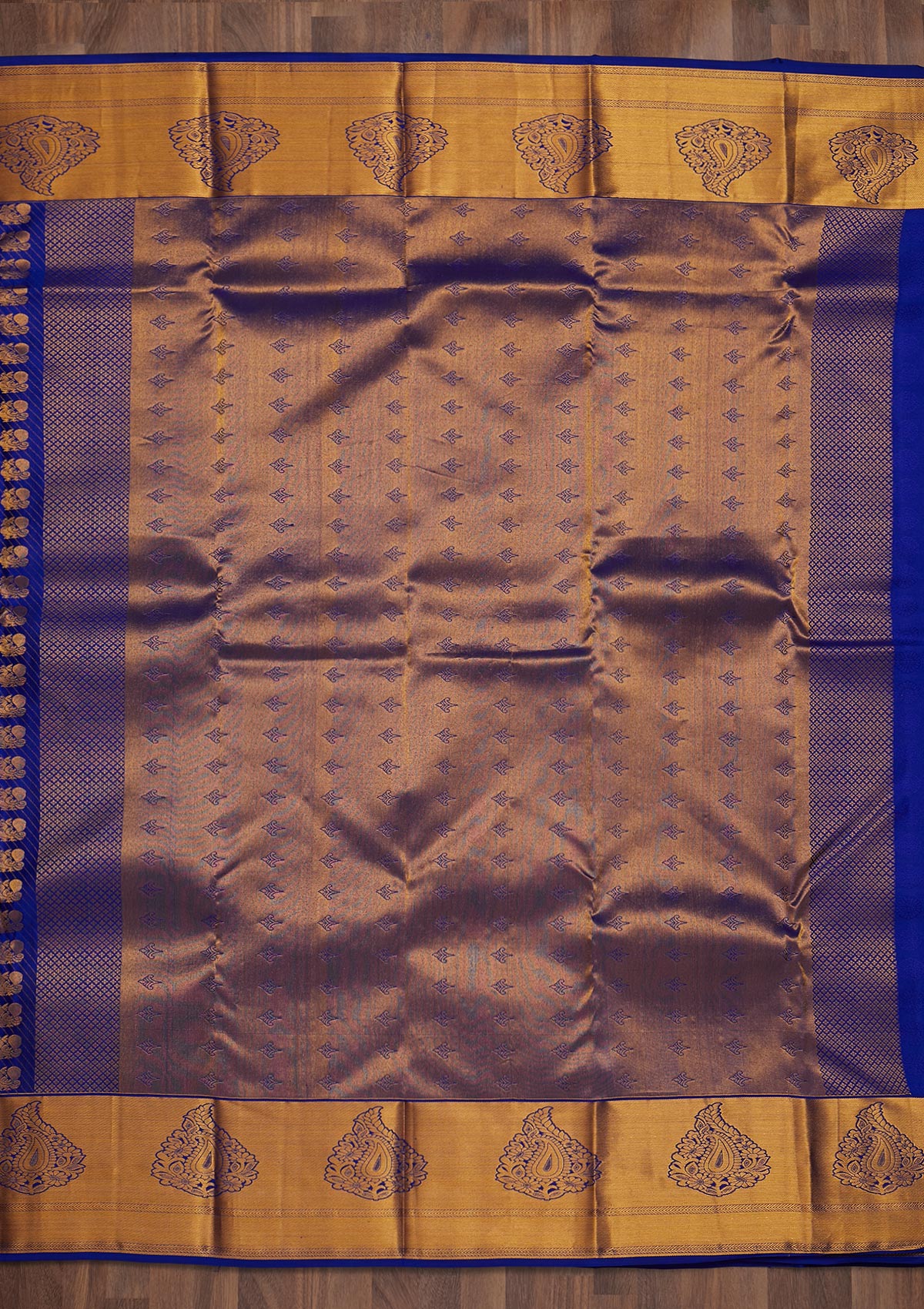 Royal Blue Zariwork Pure Silk Saree-Koskii