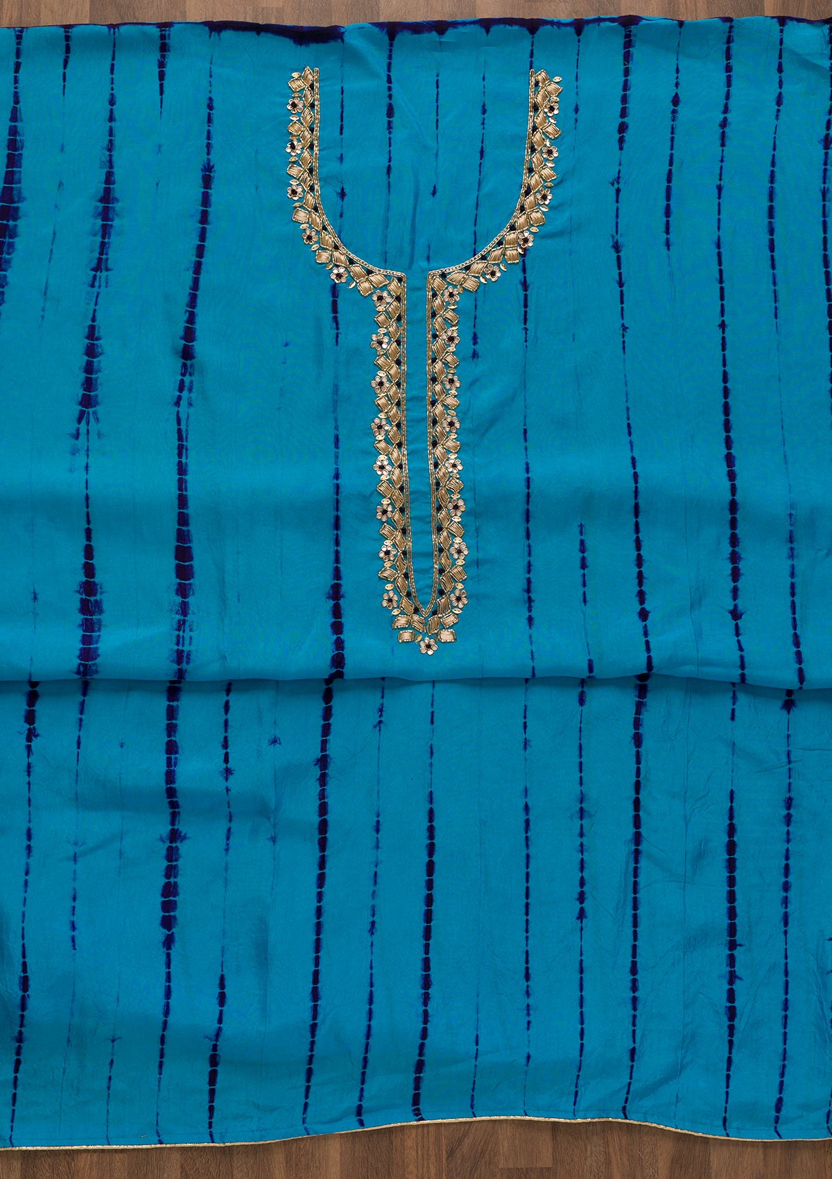 Royal Blue Printed Soft Silk Unstitched Salwar Suit-Koskii