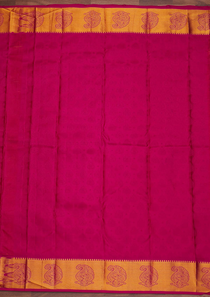 Rust Zariwork Pure Silk Designer Saree - Koskii