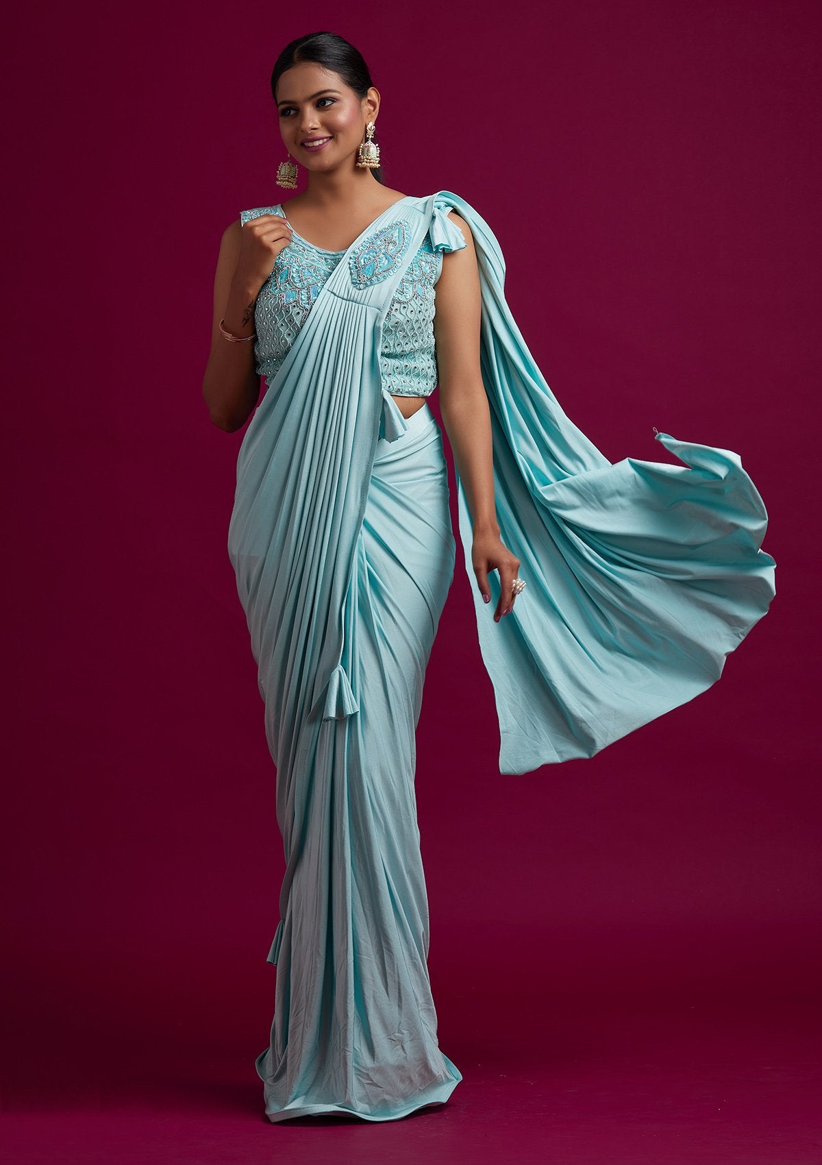 Draped Cocktail Saris  Frontier Raas Pictures  Bridal Wear in Delhi NCR   WedMeGood  Indian designer outfits Stylish sarees Indian dresses