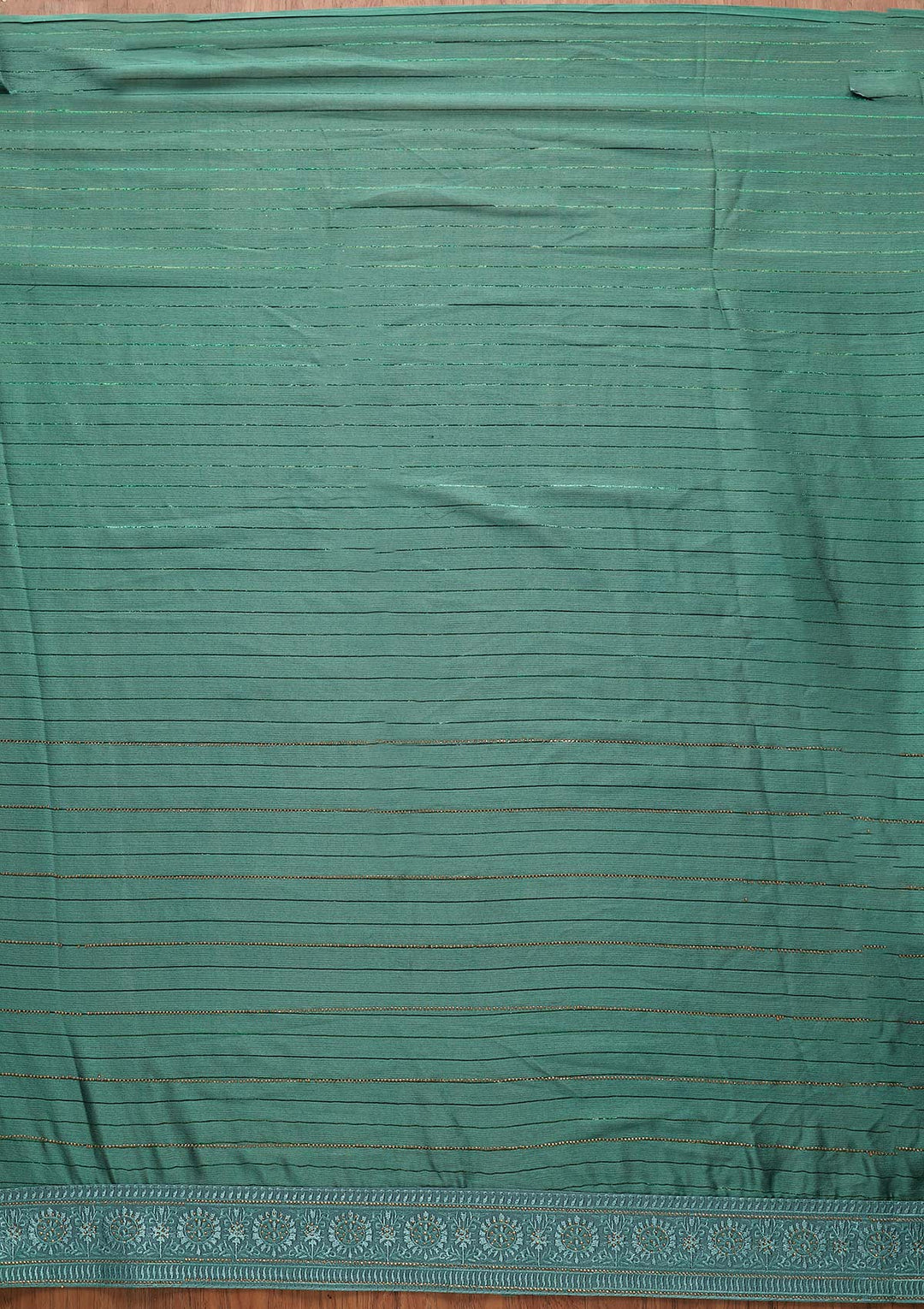 Sea Green Swarovski Georgette Designer Saree - koskii