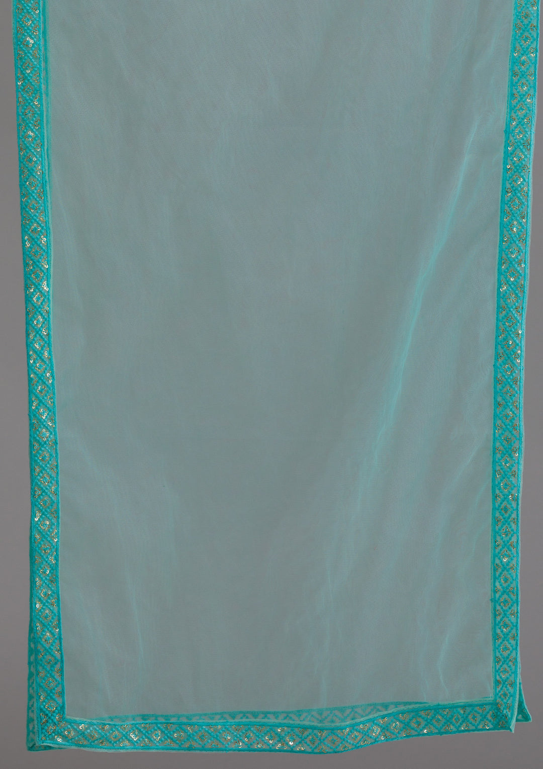 Sea Green Threadwork Georgette Designer Lehenga-Koskii