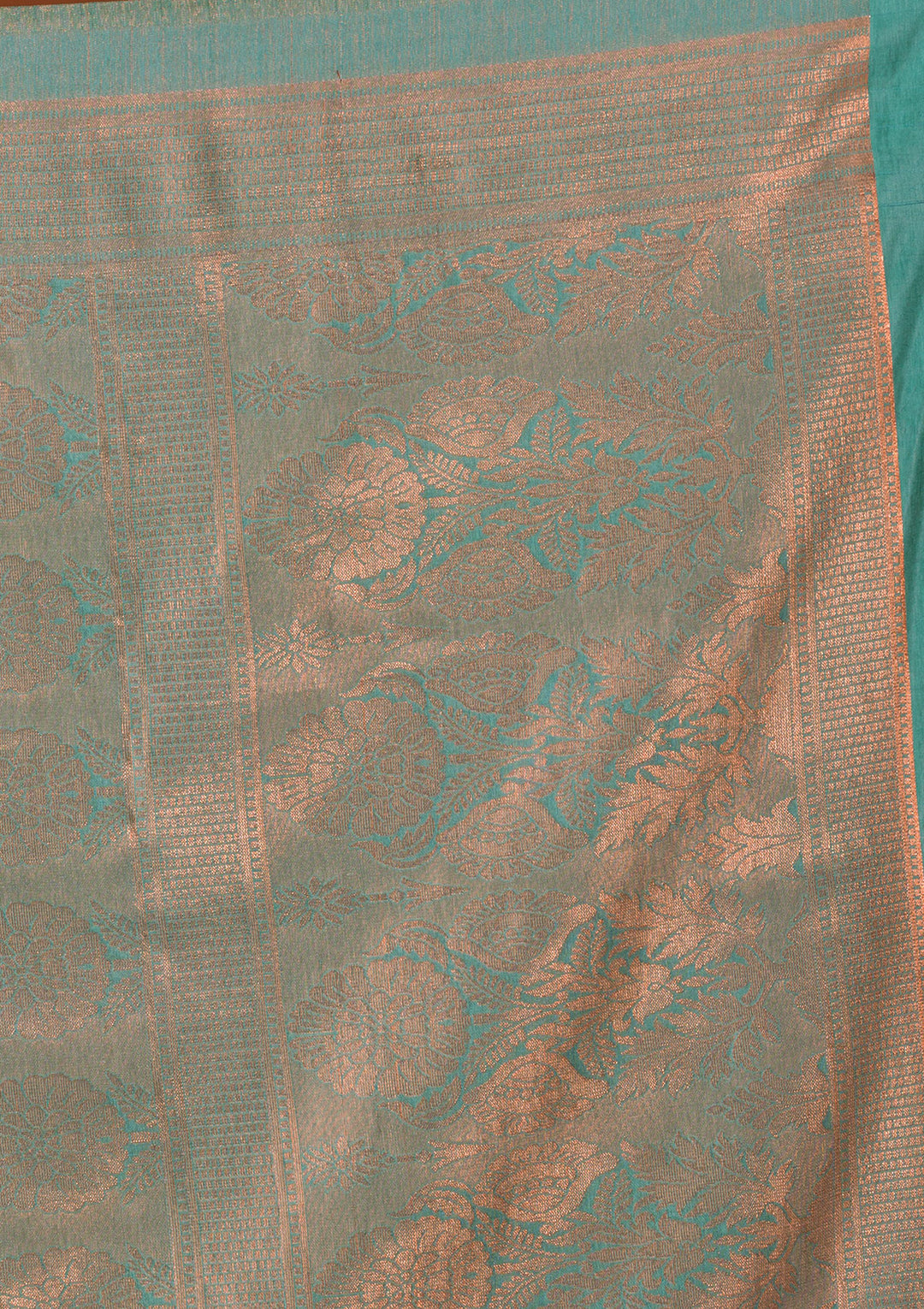 Sea Green Zariwork Art Silk Saree-Koskii