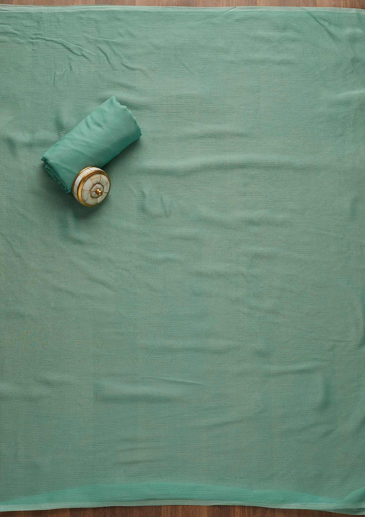 Sea Green Zariwork Art Silk Unstitched Salwar Suit-Koskii