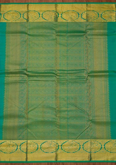Sea Green Zariwork Pure Silk Designer Saree - koskii