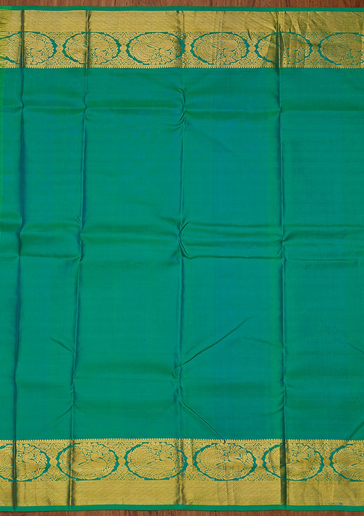 Sea Green Zariwork Pure Silk Designer Saree - koskii