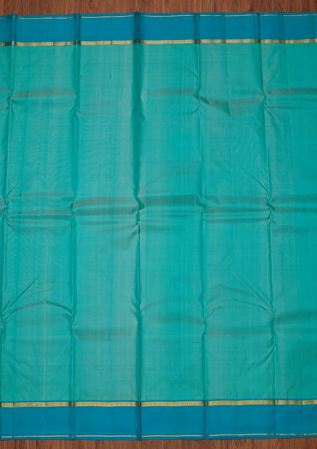 Sea Green Zariwork Pure Silk Designer Unstitched Saree - Koskii