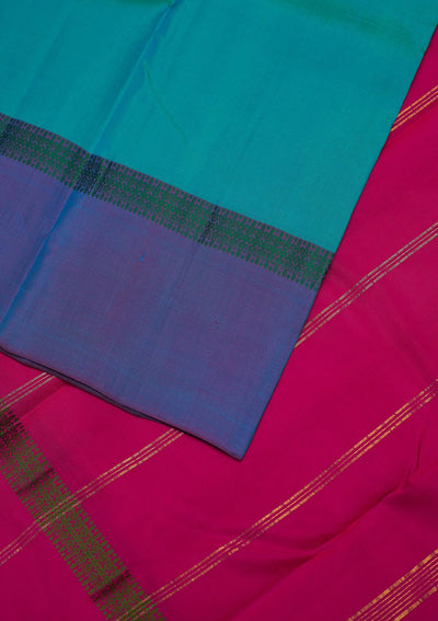 Sea Green Zariwork Pure Silk Designer Unstitched Saree - Koskii