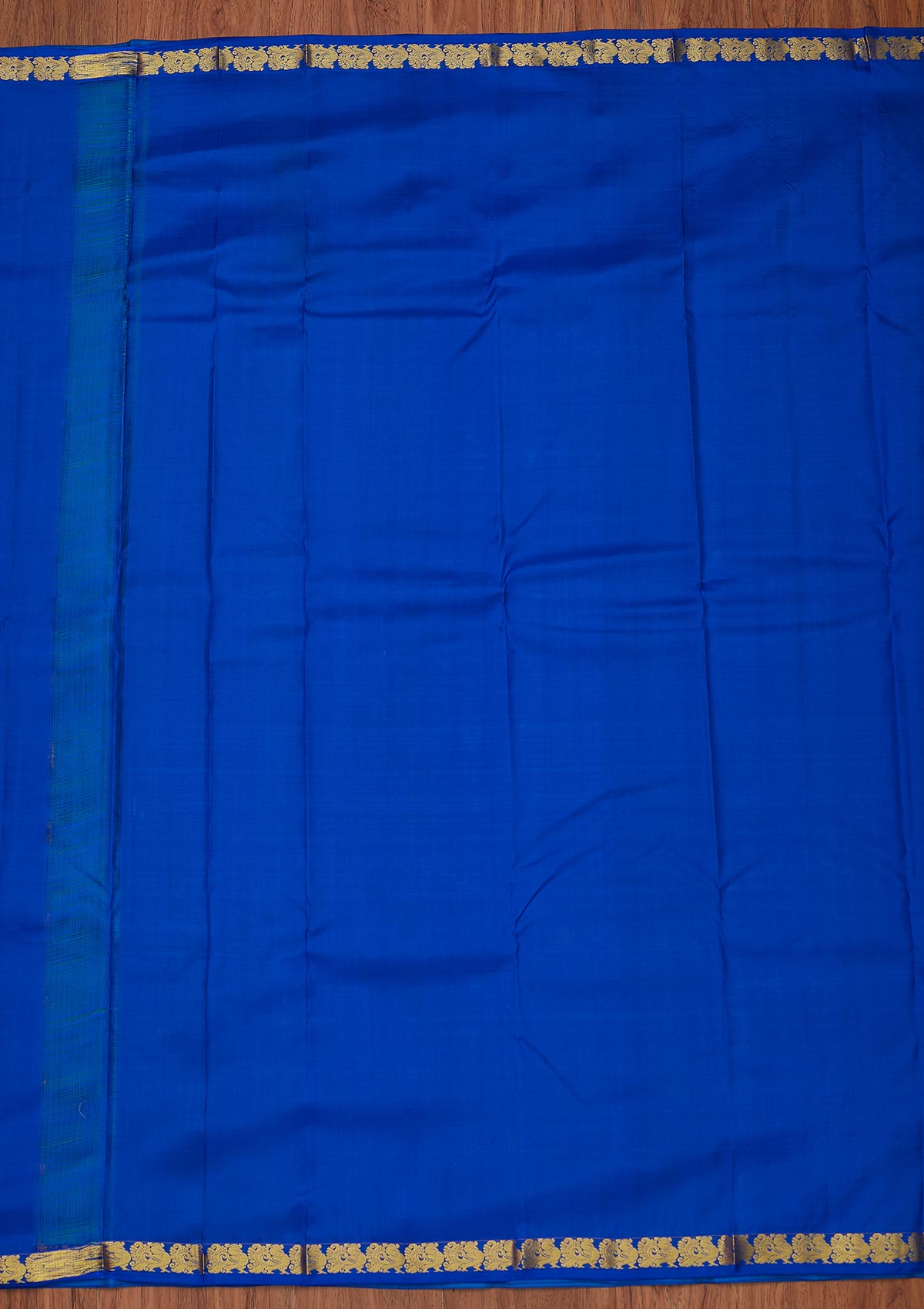 Sea Green Zariwork Pure Silk Designer Unstitched Saree - Koskii
