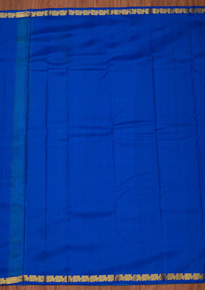Sea Green Zariwork Pure Silk Designer Unstitched Saree - Koskii