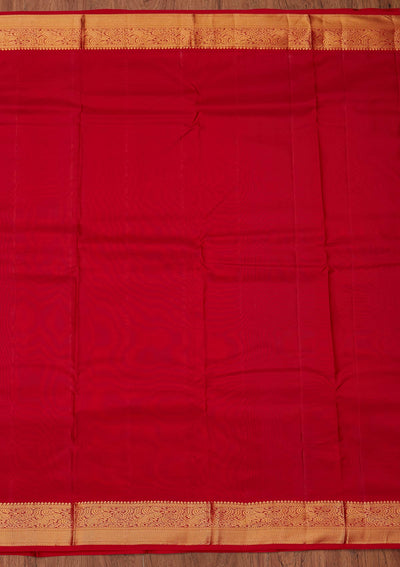 Sea Green Zariwork Pure Silk Designer Unstitched Saree - Koskii