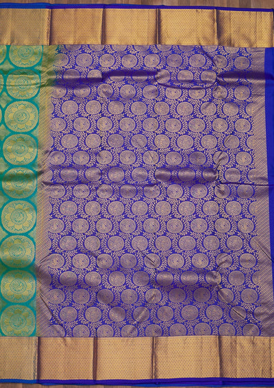 Sea Green Zariwork Pure Silk Saree-Koskii