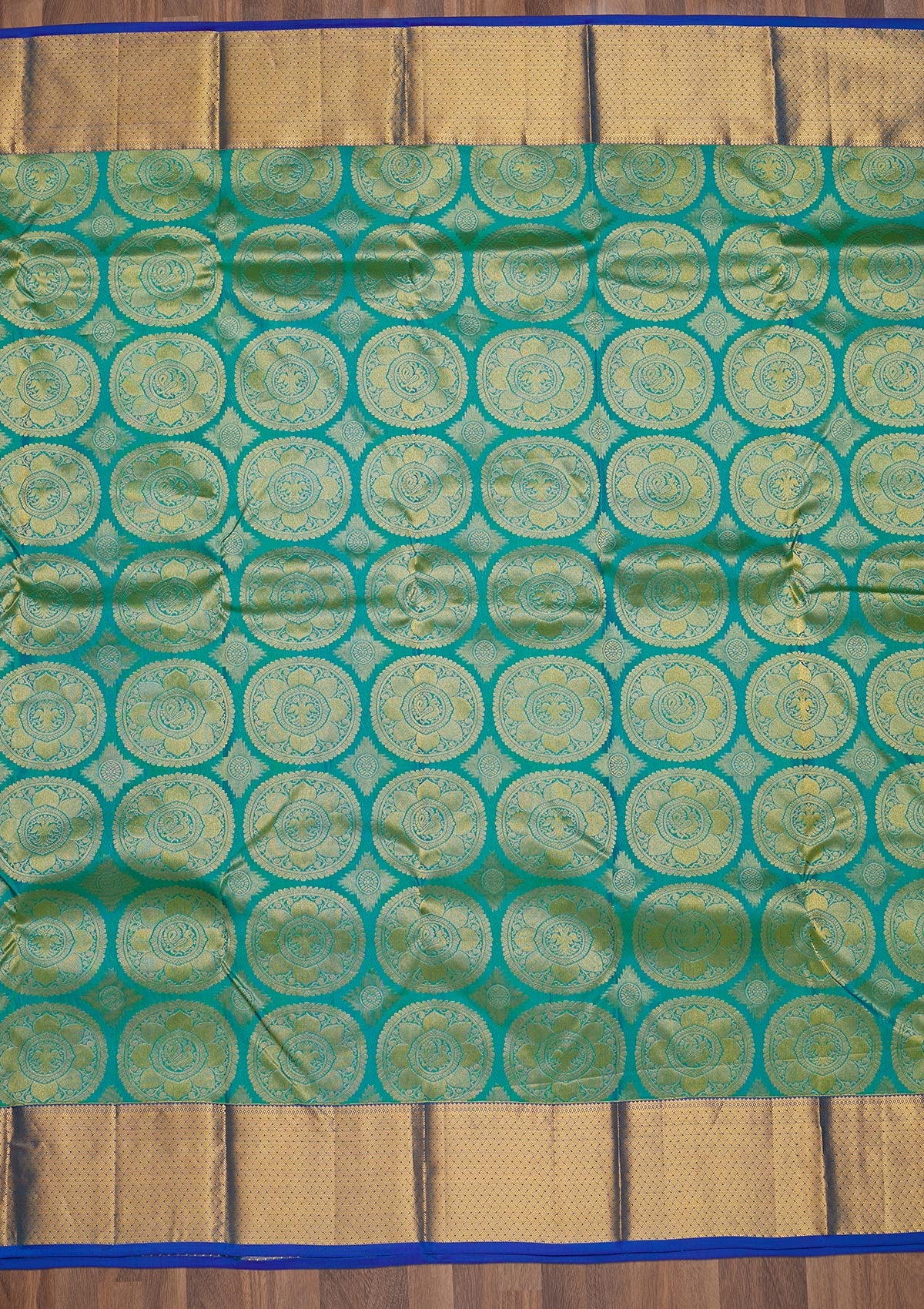 Sea Green Zariwork Pure Silk Saree-Koskii