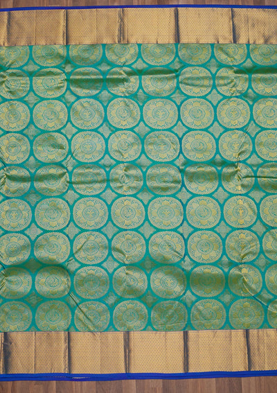 Sea Green Zariwork Pure Silk Saree-Koskii