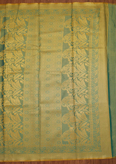 Sea Green Zariwork Tissue Designer Saree - koskii