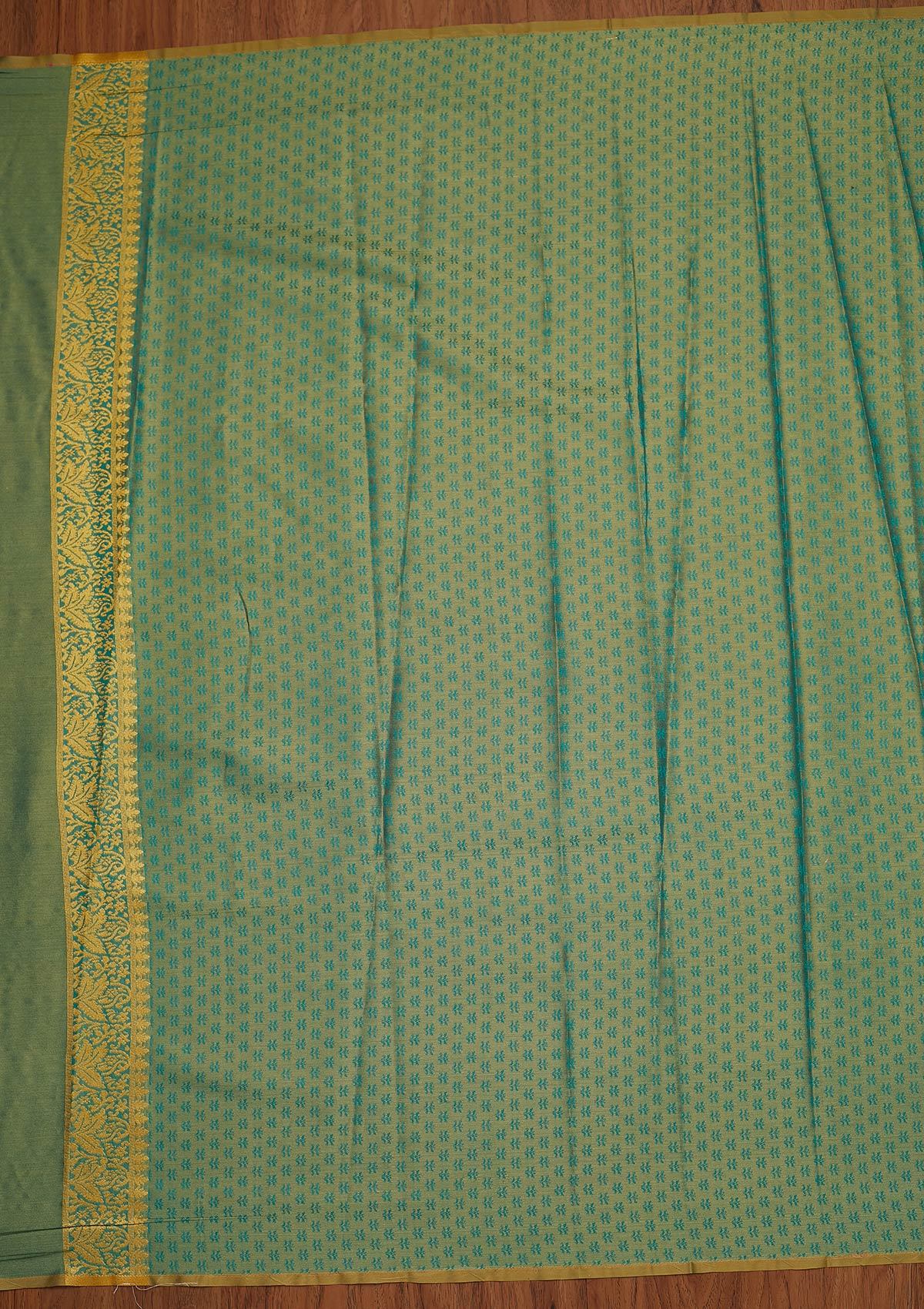 Sea Green Zariwork Tissue Designer Saree - koskii