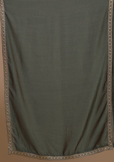 Sea Green Zariwork Art Silk Readymade Salwar Suit-Koskii