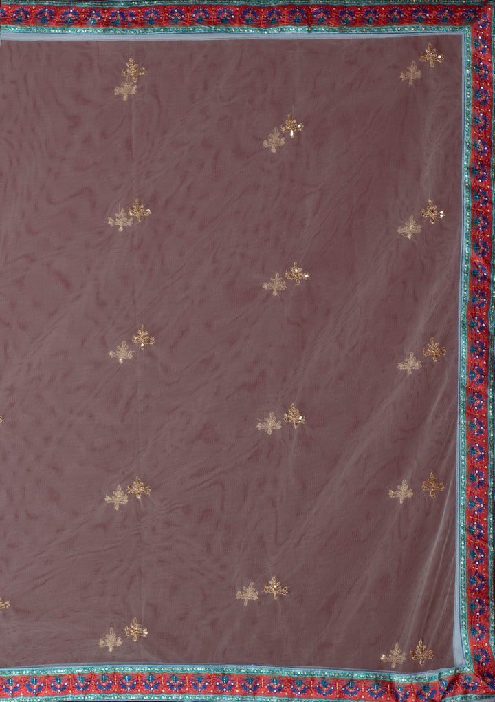 Sky Blue Cutdana Art Silk Designer Semi-Stitched Lehenga - koskii
