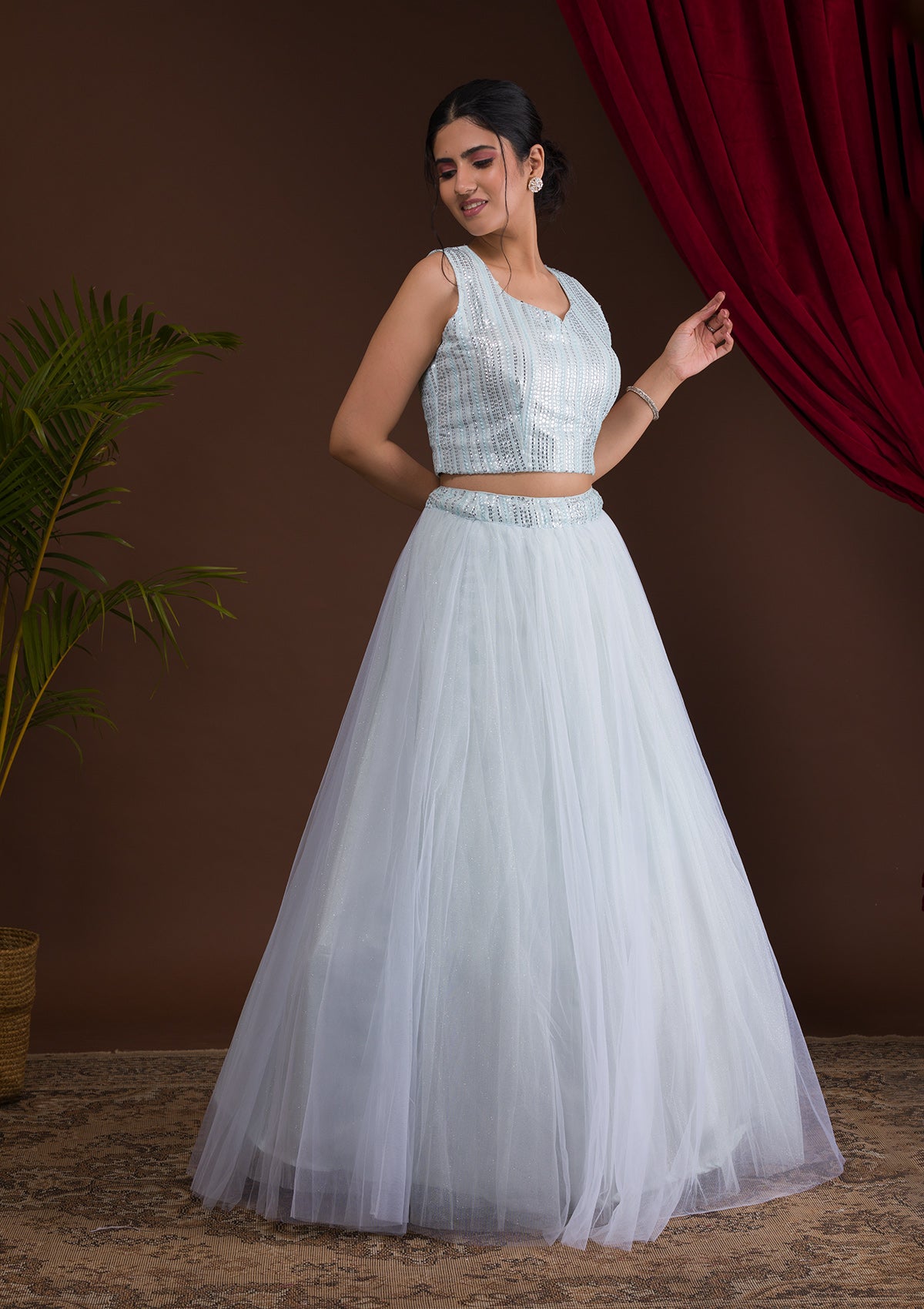 Net skirt lehenga shop