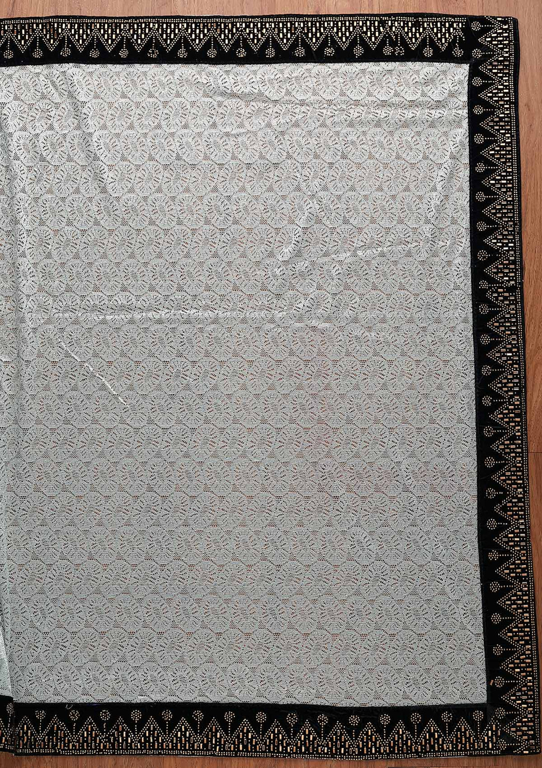Sky Blue Swarovski Net Designer Saree - koskii