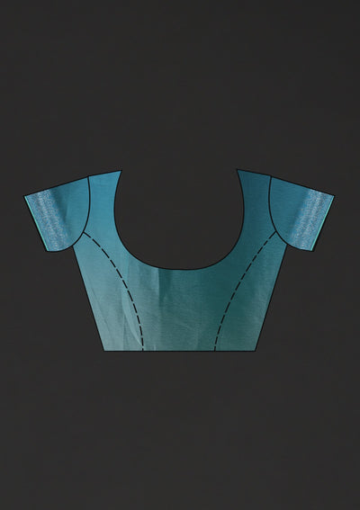 Sky Blue Swarovski Semi Crepe Designer Saree - koskii