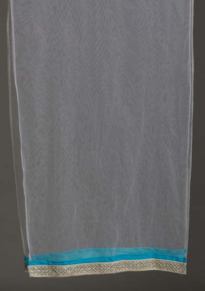 Sky Blue Threadwork Georgette Designer Salwar Suit - Koskii