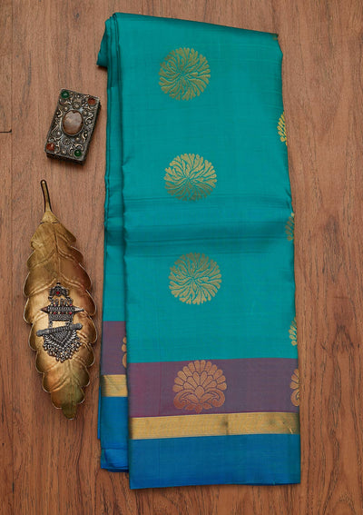 Sky Blue Zariwork Pure Silk Designer Saree - koskii